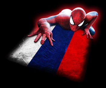 Spiderman RUSSIA Flag decal sticker