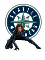 Seattle Mariners Black Widow iron on transfers