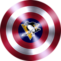 captain american shield with pittsburgh penguins logo