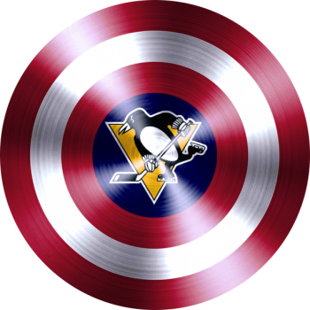 captain american shield with pittsburgh penguins logo