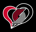 portland trail blazers heart logo iron on stickers(heat transfer)