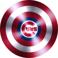 captain american shield with chicago cubs logo decal sticker