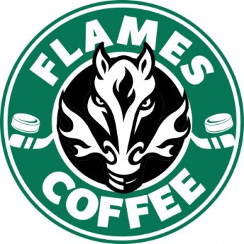 calgary flames starbucks coffee logo iron on transfer