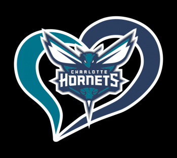 charlotte hornets heart logo iron on stickers(heat transfer)