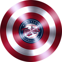 captain american shield with minnesota twins logo decal sticker