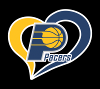 indiana pacers heart logo iron on stickers(heat transfer)