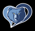 memphis grizzlies heart logo iron on stickers(heat transfer)