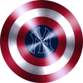 captain american shield with new york yankees logo decal sticker