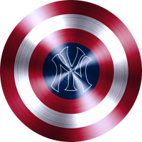 captain american shield with new york yankees logo decal sticker