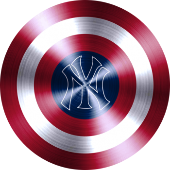 captain american shield with new york yankees logo decal sticker