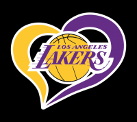 los angeles lakers heart logo iron on stickers(heat transfer)