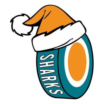 san jose sharks Hockey ball Christmas hat decal sticker