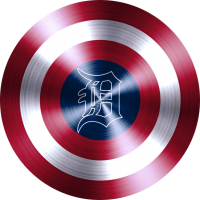 captain american shield with detroit tigers logo decal sticker