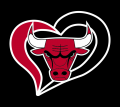 chicago bulls heart logo iron on stickers(heat transfer)