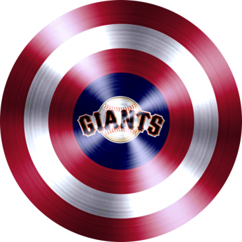 captain american shield with san francisco giants logo decal sticker