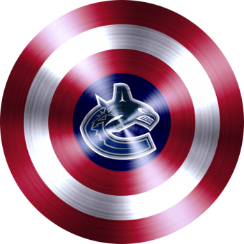 captain american shield with vancouver canucks logo