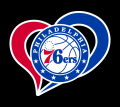 philadelphia 76ers heart logo iron on stickers(heat transfer)