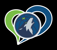 minnesota timberwolves heart logo iron on stickers(heat transfer)