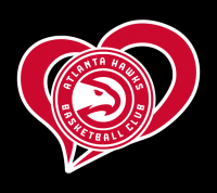 atlanta hawks heart logo iron on stickers(heat transfer)