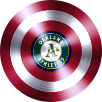 captain american shield with oakland athletics logo decal sticker