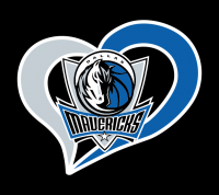 dallas mavericks heart logo iron on stickers(heat transfer)