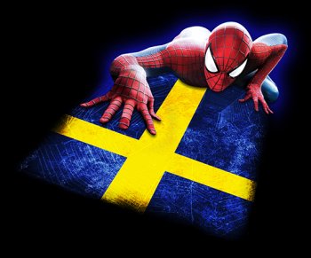 Spiderman SWEDEN Flag decal sticker