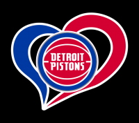 detroit pistons heart logo iron on stickers(heat transfer)