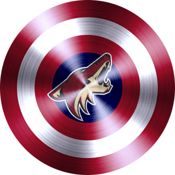 captain american shield with arizona coyotes logo